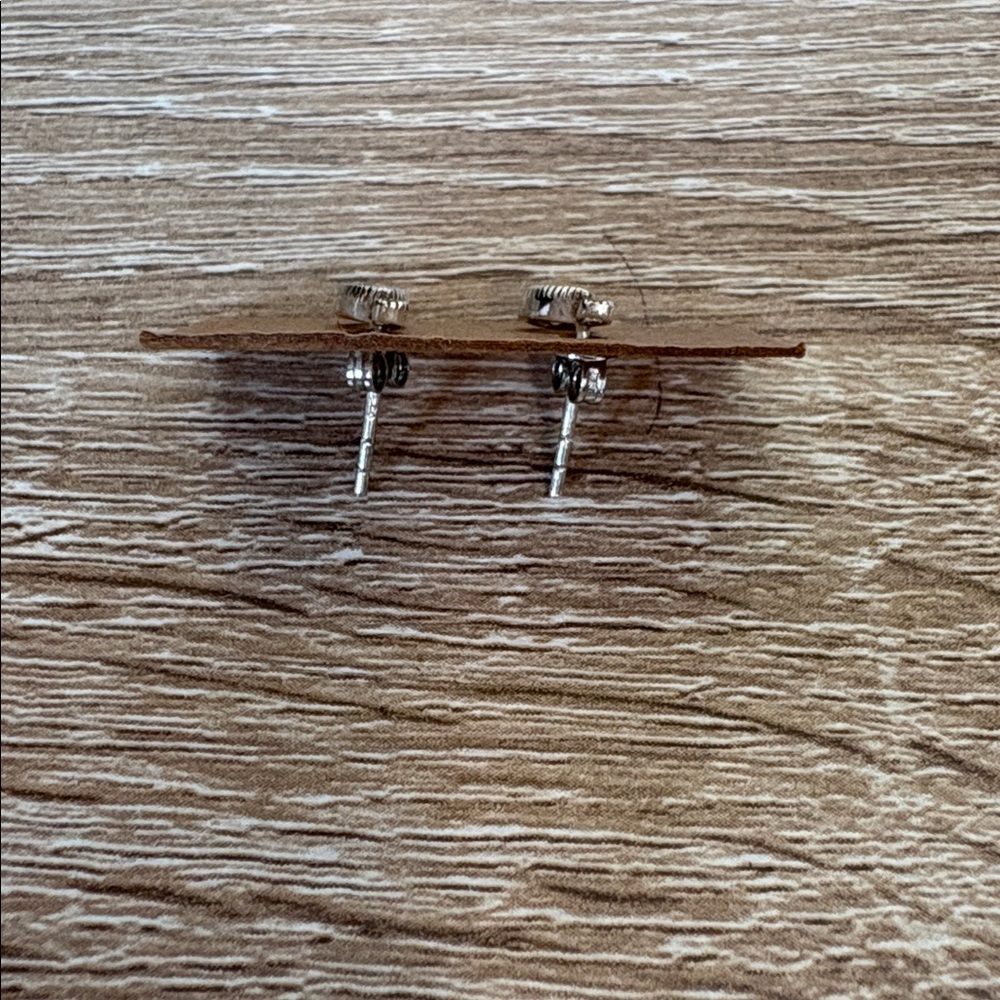 Teardrop Moonstone Silver Stud Earrings - Picture 3 of 7